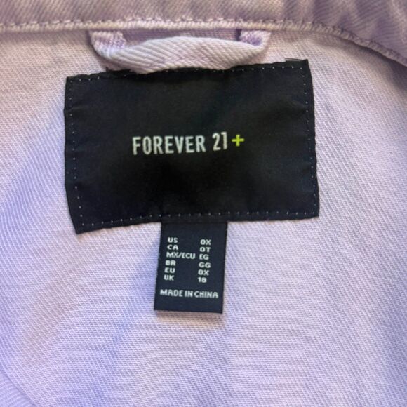 Forever 21+ Light Wash Purple Casual Jean Jacket Womens 0X Plus Size - Picture 3 of 6